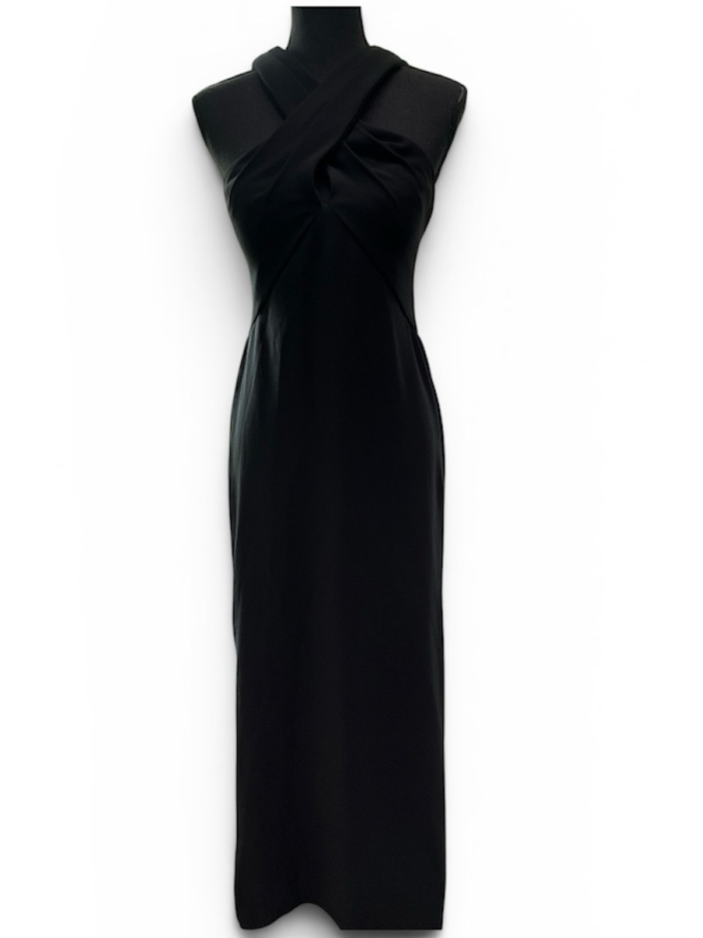 Pronovias Barcelona Black Cross-Neck Maxi Gown with Back Detail - Picture 3 of 15
